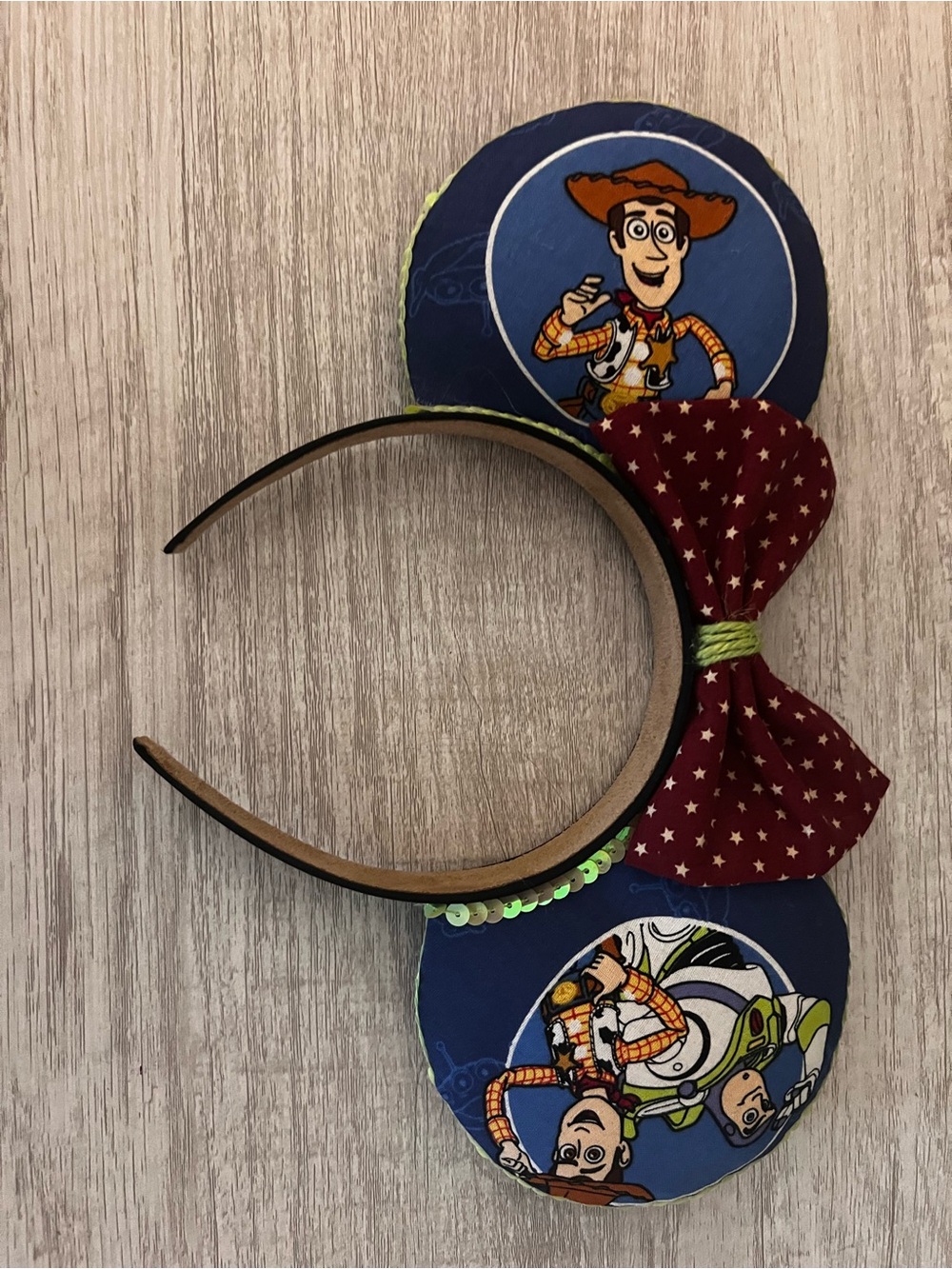 Disney Woody & Buzz Minnie Ear Headband with Red Star Bow